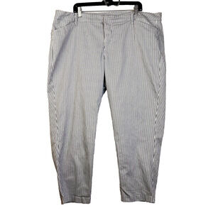 Old Navy Pixie Pants Women's 22 Long Black White Stripe Casual Work